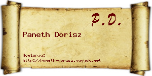 Paneth Dorisz névjegykártya